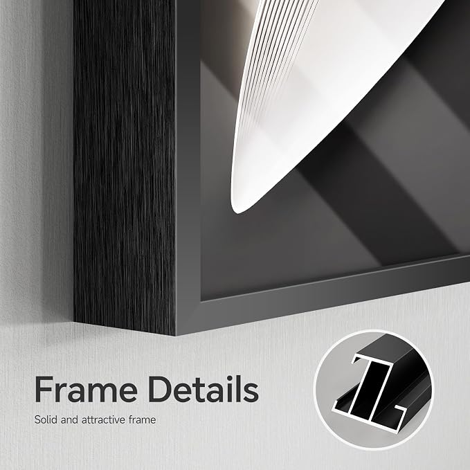 3 Piece Framed Modern Wall Art Sets, Abstract Black and White Line Geometric Decor Prints Paintings, Contemporary Luxury Artwork for Bedroom, Bathroom, Living Room and Office 16x24 Inch