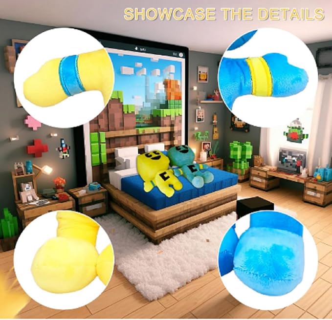 2024 New Creeper Plush Filler(11 inch), Plush Doll Soft Plush Toy Cute Pillow, Favorite Birthday Gift for Boys and Girls (Blue)