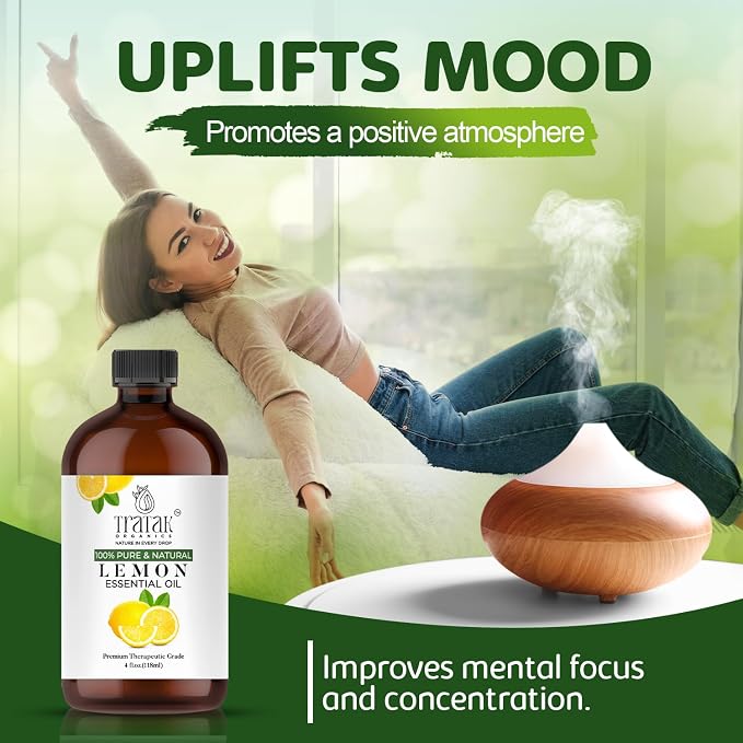 Lemon Essential Oil, 100% Pure & Natural with Glass Droppers | Undiluted Essential Oils for Aromatherapy, Diffusers, Humidifiers, Oil for Skin DIYs | 4 fl oz (Pack of 2)