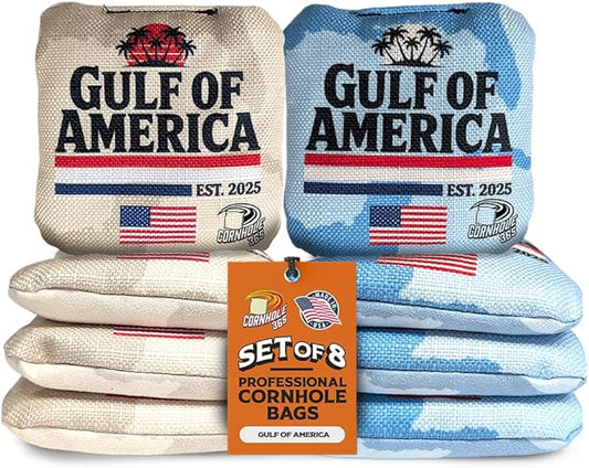 Cornhole365 - Stick & Slide - Professional Corn Hole Bag - Heavy-Duty Double-Stitched Polyester Fabric & Resin Filling for All-Weather - Versatile Regulation Size Cornhole Bean Bags - Set of 8