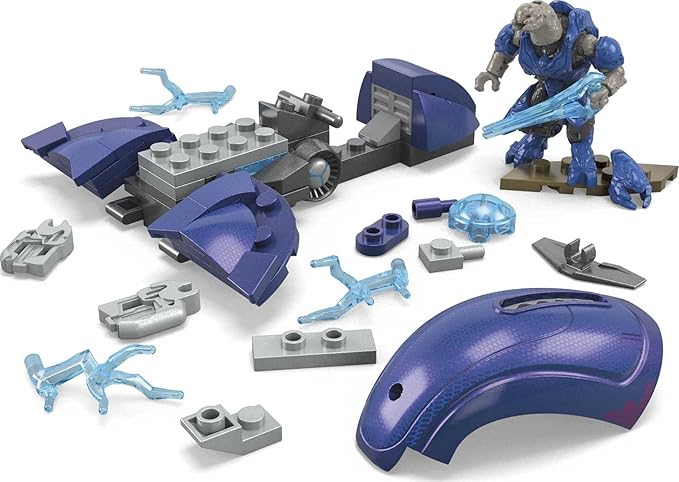 MEGA Halo Toy Building Sets, Ghost of Requiem with 135 Pieces, 4 Micro Action Figures and Accessories, for Collectors