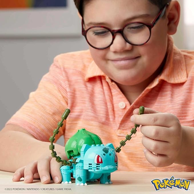 MEGA Pokemon Action Figure Building Toys, Bulbasaur with 175 Pieces, 1 Poseable Character, 4 Inches Tall, Gift Ideas for Kids