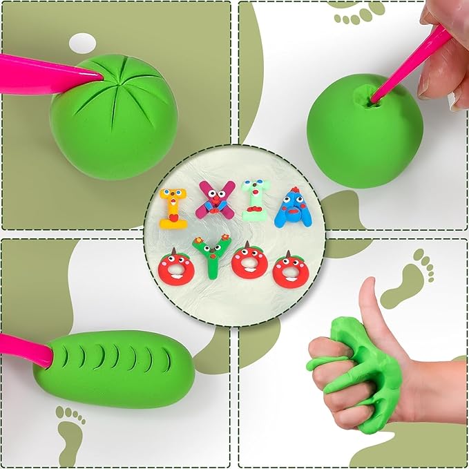 Air Dry Clay, Modelling Clay for Kids, 50 Colors DIY Molding Magic Clay for with Tools, Soft & Non-Sticky, Toys Gifts for Age 3 4 5 6 7 8+ Years Old Boys Girls Kids