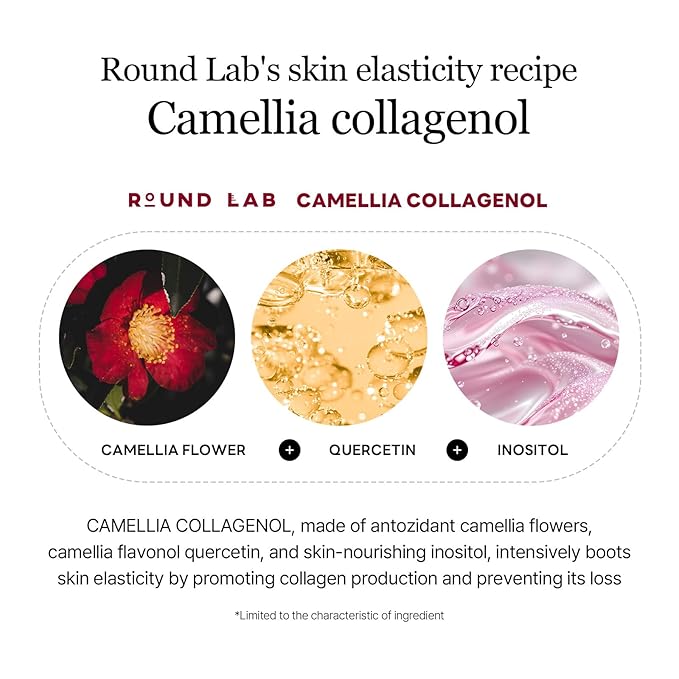 ROUND LAB Camellia Deep Collagen V Lifting Gel Mask 1ea | Double-chin Turkey Neck Instant Face Lifting Mask, Cooling and Depuffing Face Toning Belt, Firming Sagging Skin, Korean Skin Care, 10g/0.35oz