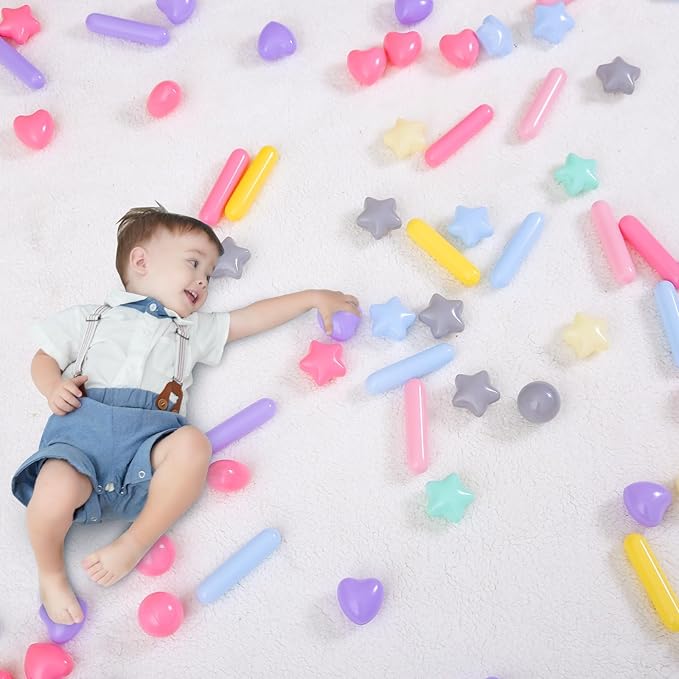 STARBOLO Ball Pit Balls for Toddlers - Macaron Ball Pit Balls Crush Proof Plastic Toy Balls for Toddlers Ball Pits, Baby Pool Water Toys,Ball Pit Play Tent,100pcs(Macaron)