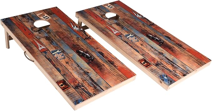 Sportdo Solid Wood Vintage Cornhole Game Set, Two 4'x2'Cornhole Boards, 8 Cornhole Bags for Indoor and Outdoor Toss Games Competitions, Tournaments