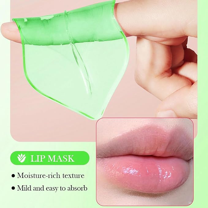 10 Pair Under Eye Mask & 10 Pair Lip Mask Skincare Set, Aloe Vera Lip Patches & Under Eye Patches for Puffy Eyes, Dark Circles, Dry Lips Lines, Deep Hydrating Moisturizing, Birthday Christmas Gifts