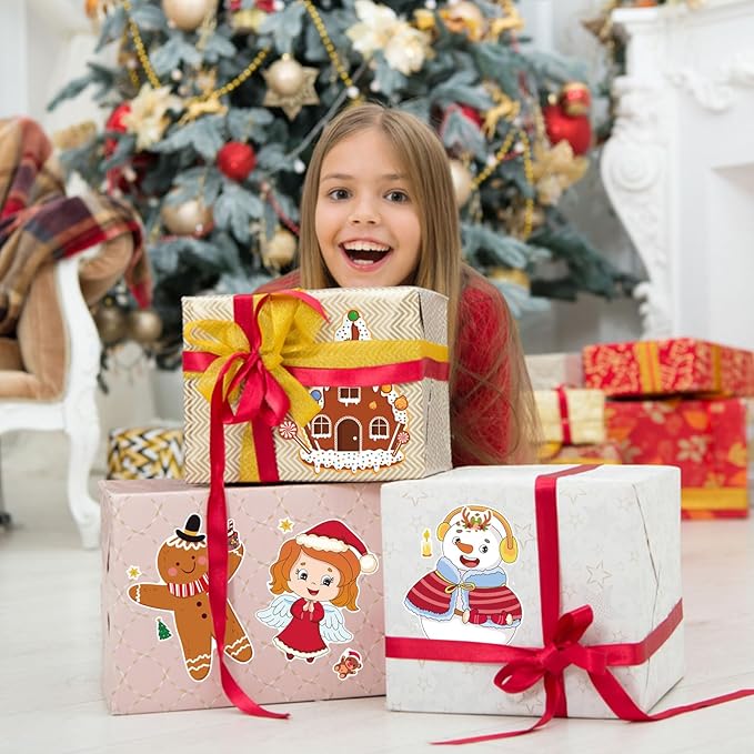 24 Sheets Christmas Stickers for Kids Make Your Own Christmas Characters Mix and Match Sticker, Make a Face Stickers Christmas Gift Stickers for Crafts Xmas Holiday Stickers Christmas Party Favor
