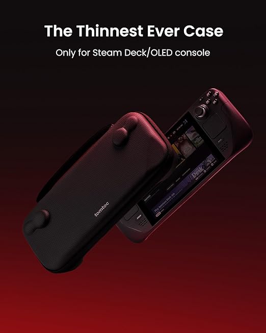 tomtoc Carrying Case Compatible with Steam Deck/OLED, Protective case, Hard Portable Travel Carrying bag for Steam Deck Console, Shockproof, Travel friendly, Black