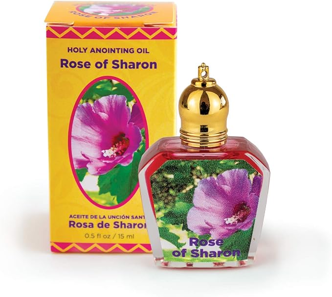 Rose of Sharon Holy Land Anointing Oil from Israel, 1/2 oz Roller Bottle from Jerusalem, Locally Sourced Essences, Gift for Pastors, Priests, Rabbi, & Clergy, Aceite Ungido de Rosa de Sharon