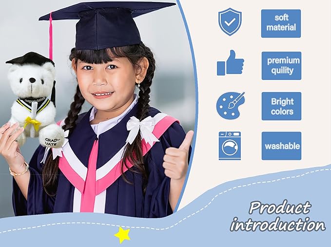 Graduation Bear Gifts for Her Class of 2025 Graduation Plush，Teddy Bear Stuffed Animal with Cap and Gown College High School Graduation Gifts for Boys & Girls
