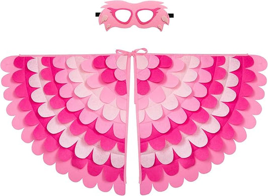 D.Q.Z Bird-Wings-Costume for Kids Dress Up, Felt Feathered Owl Parrot Chicken Animal Role Play Costume, Gift for Girl Boys