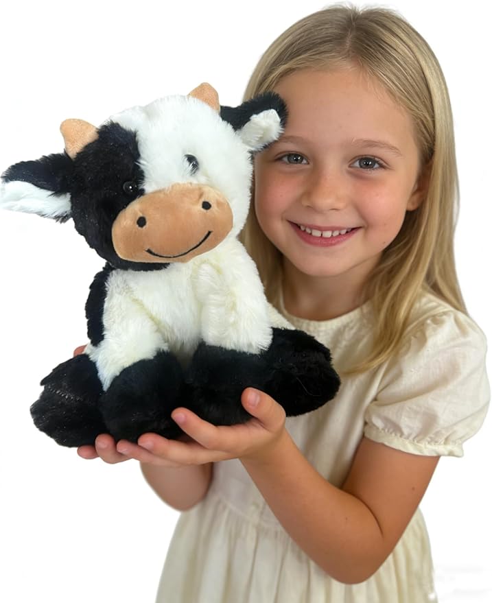 Cow Stuffed Animals Soft Plush Cute Cow Doll for Boys Girls 11.8in (zuo NIU heibaise 30cm)