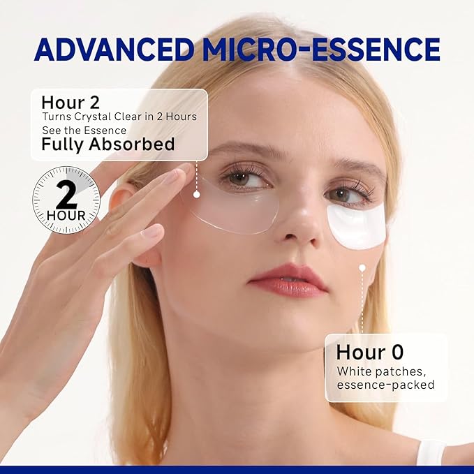 Peptide Under Eye Patches, Firming Eye Patches Instant Reduces Dark Circles and Puffiness, Collagen Under Eye Mask for Bags Treatment, Wrinkles, 12 Pairs, Vegan