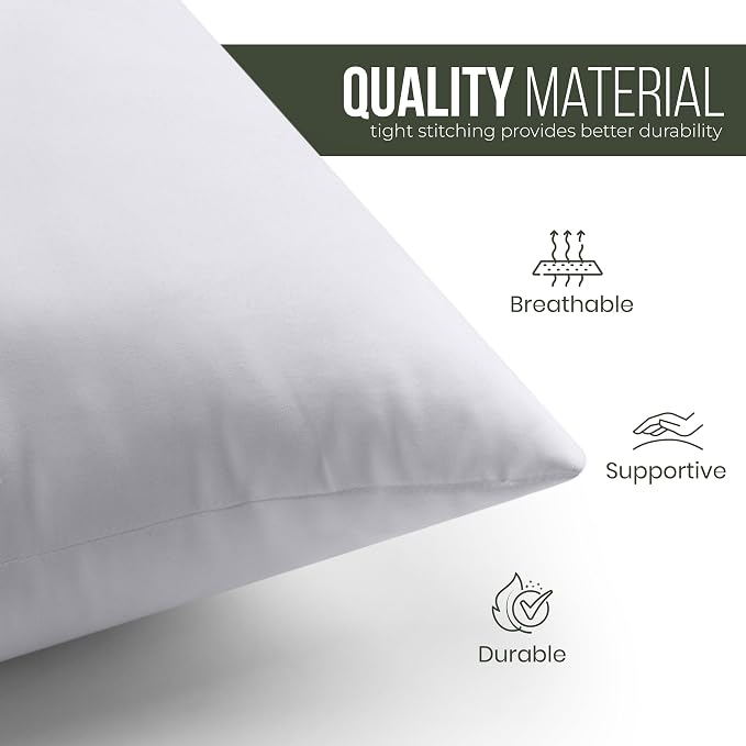 Utopia Bedding Throw Pillows, 18x18 Pillow Inserts, Pack of 1, White | Down Alternative Throw Pillow Inserts, Couch Pillows for Indoor Decor, Plush & Supportive, Decorative Cushion for Sofa, White