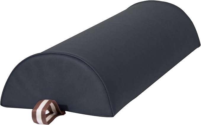 Master Massage 6"x26" Large Half Round Bolster Pillow – Black, Semi-Round Cushion for Massage Tables, Yoga, and Physical Therapy
