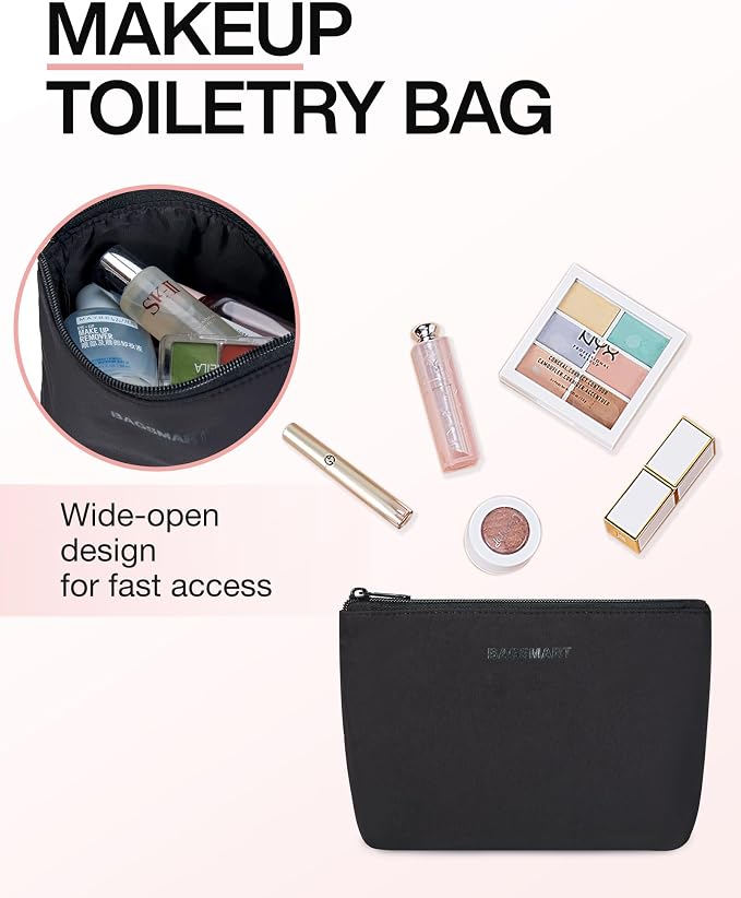Weekender Bags for Women, BAGSMART Travel Duffel Bags with Shoe Compartment,Personal Item Travel Bag for Airlines, Carry on Overnight Tote Bag with Toiletry Bag(Black,2pcs)