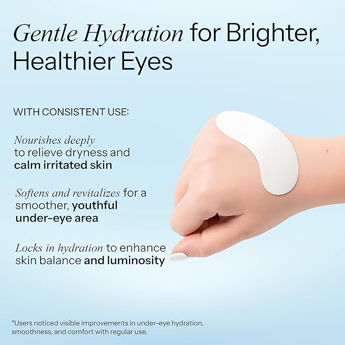 Hyaluronic Acid & Ceramide Under Eye Patches - Dermatologist Tested, Anti Aging, Korean Skin Care - Anti Wrinkle Pads For Puffy Eyes And Under Eye Bags - Vegan, Clean Beauty - 5 Pairs