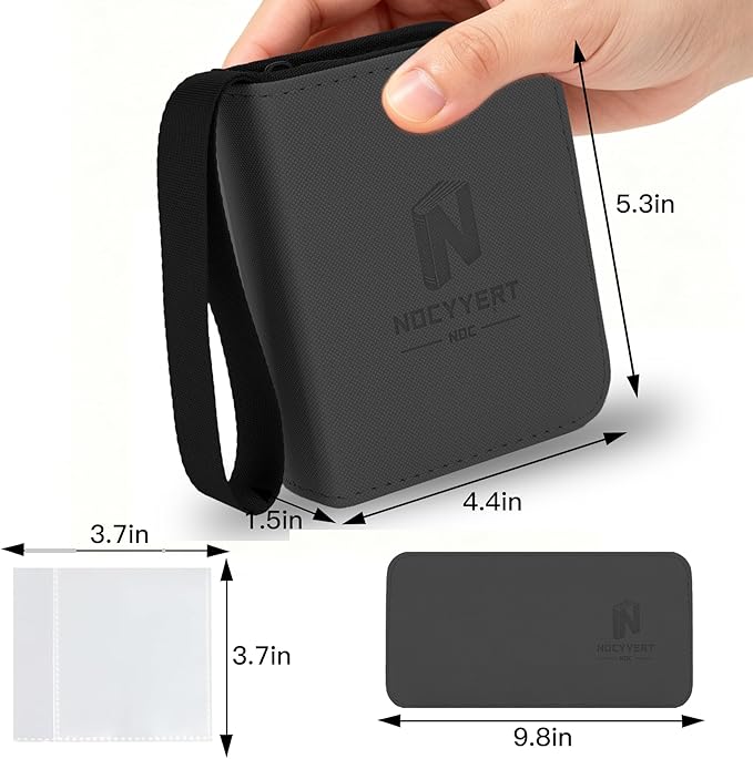 Trading Card Binder, Mini 1-Pocket Trading Card Binder with 20 Pages, Portable Card Album Holds 40 Cards for TCG, MTG, Sports Cards & Game Cards etc(Black)