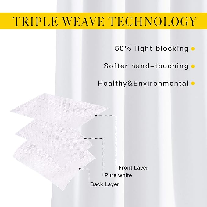 NICETOWN White Room Darkening Draperies and Curtains - Home Fashion Energy Saving Grommet Top Room Darkening Drape Panels for Bedroom (Set of 2, 66 by 90 Inch, White)