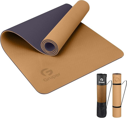 Gruper Yoga Mat Non Slip, Eco Friendly Fitness Exercise Mat with Carrying Strap,Pro Yoga Mats for Women,Workout Mats for Home, Pilates and Floor Exercises