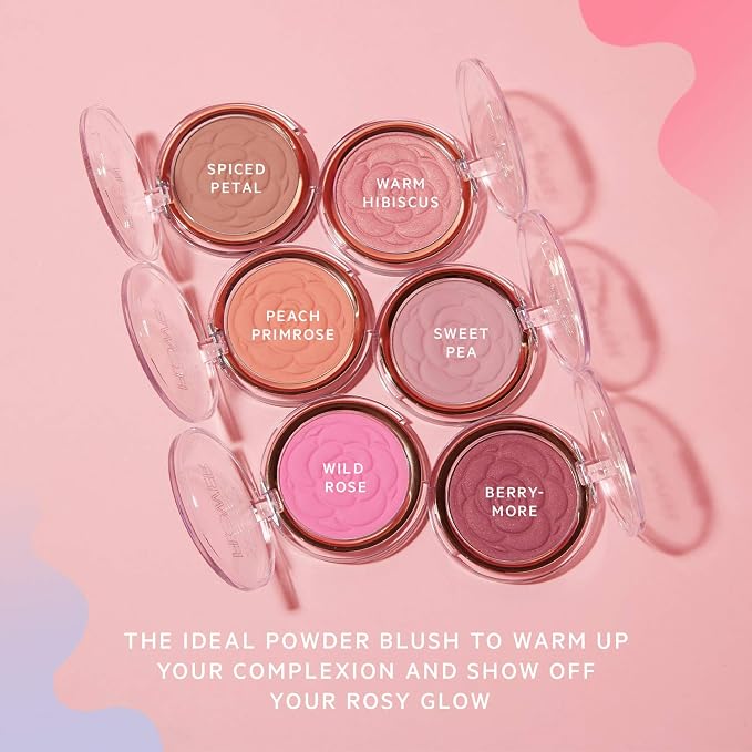 Flower Beauty Pots Powder Blush Smooth Silky Skin Tone Enhancing Soft Satin Finish Makeup, Wild Rose, 0.21 Oz
