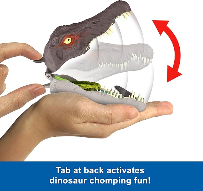 Mattel Jurassic World Rebirth Micro Adventure Playset, Spinosaurus Head Opens to 4 Interactive Features, 3 Micro Figures, Dinosaur Toy