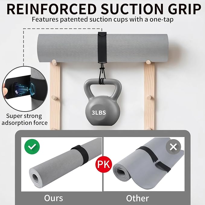 Yoga Mat Carrier Strap, Adjustable Thick Straps Sling for Carrying Large Mats, Stretching Band