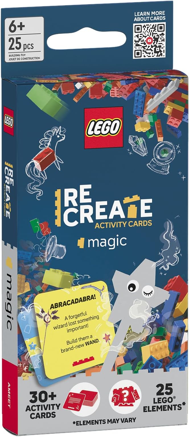 Lego Recreate Activity Cards – Magic | Fantasy Building Game with 30+ Activity Cards & 25 Lego Elements | Ages 6+