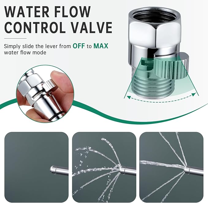 Shower Enema System with 78 Inches Hose, Diverter, Water Control Valve for Men and Women Portable Cleaning, Enema Nozzle Kit Cleaner Attachment (Polished Chrome)