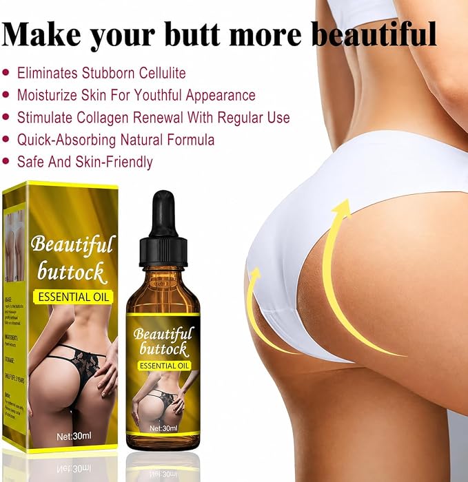 Butt Enlargement Massage Oil for Firming Skin, Body Care Oil for Glute Area 30ml, Hydrating and Smoothing Formula, Softening Skin Treatment for Daily Use