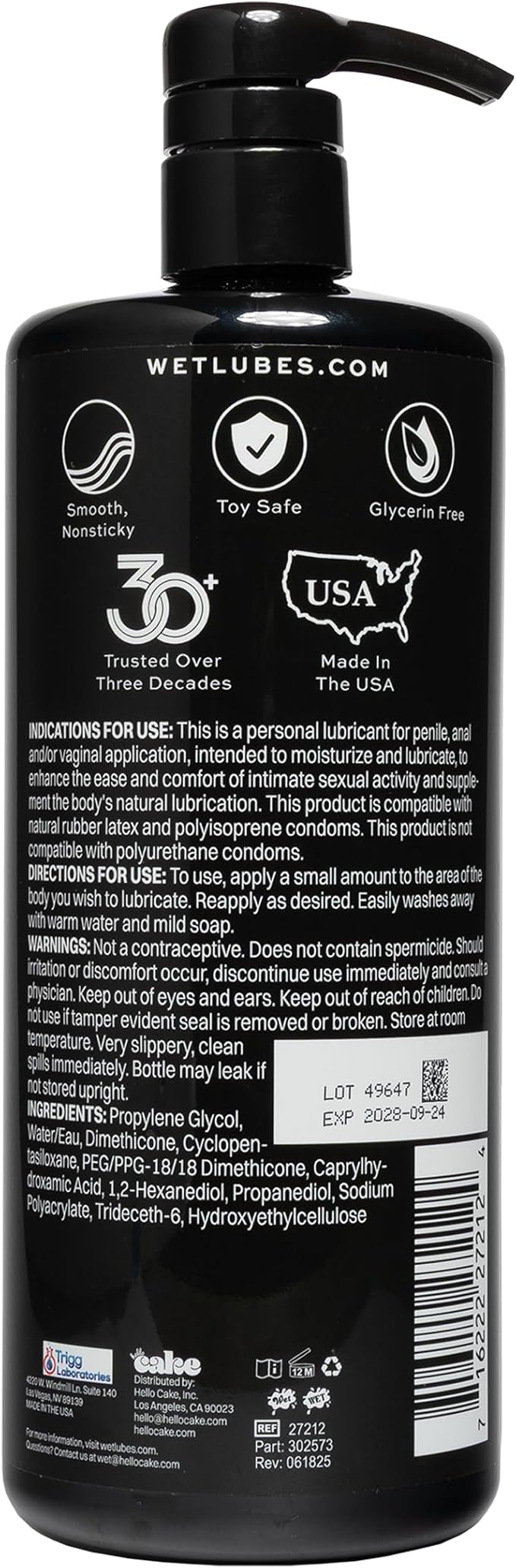 Wet Gold Hybrid Silicone and Water-Based Lubricant | Long-Lasting Performance, Premium Formula | Made Without Glycerin and Parabens | Lube for Men, Women & Couples, 32 fl oz