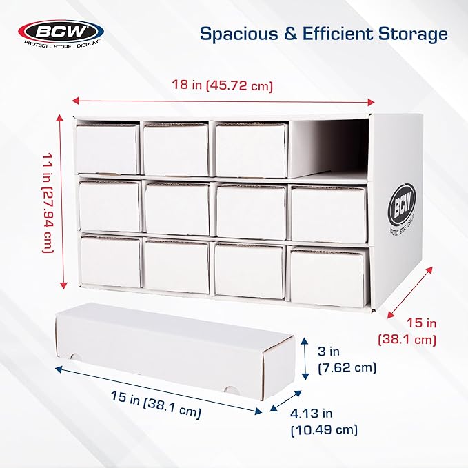 BCW Card House Storage Unit with 12 x 800ct Boxes | Holds Up to 9600 Cards | Organizer for Sports Cards, Pokémon, Magic: The Gathering & More