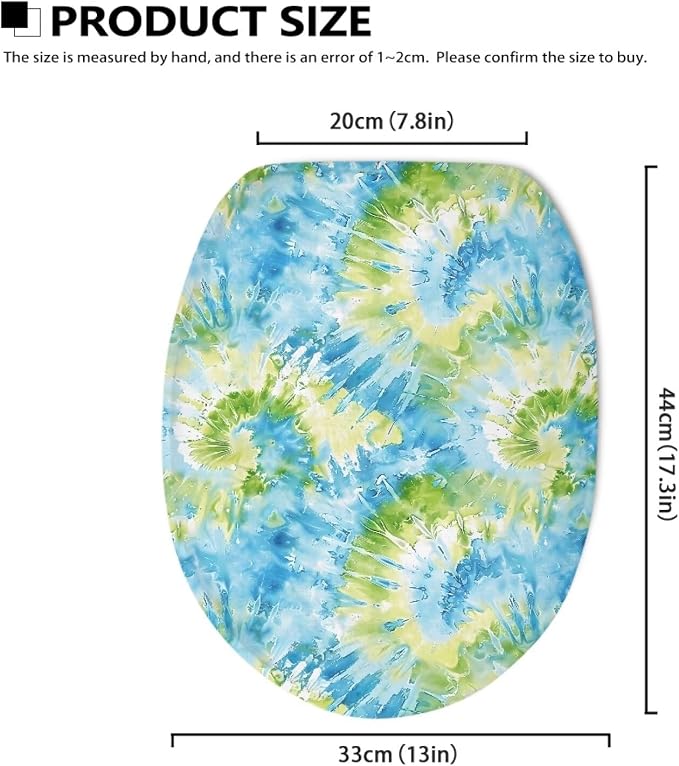 Abstract Painted Toilet Seat Cover, Machine Washable Reusable Toilet Seat Cover, Fits Most Round, Elongated and Oval Toilet Lid Cover