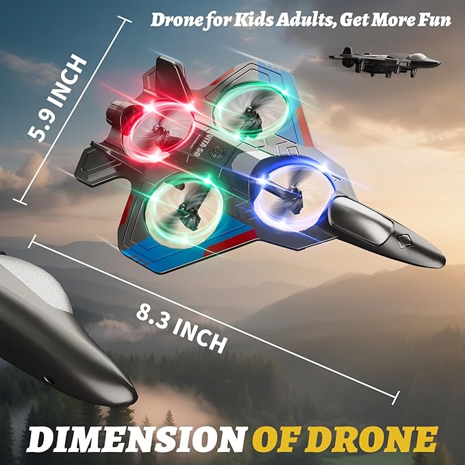 4DRC RC Planes Remote Control Airplanes for Kids 8-12 12-16, Foam Remote Control Planes for Kids Adults Beginners, Remote Control Helicopter Fighter Jet Drones for Kids Adults, 360° Flip Easy to Fly
