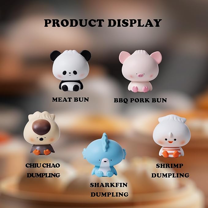 Urdu Blind Box Figures,Cute Dim Sum Dumplings Series Squeeze Toys Random Design Action Figures Collectible Toys Home Decorations,Holiday Birthday Gifts for Boys and Girls, Single Box