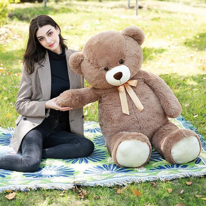 Tezituor Big Teddy Bear,52'' Giant Stuffed Animal Plush Toys for Adults Children,Girlfriend Soft Life Size Bears Plushie Gifts for Valentine, Christmas, Birthday,Baby Shower Decoration