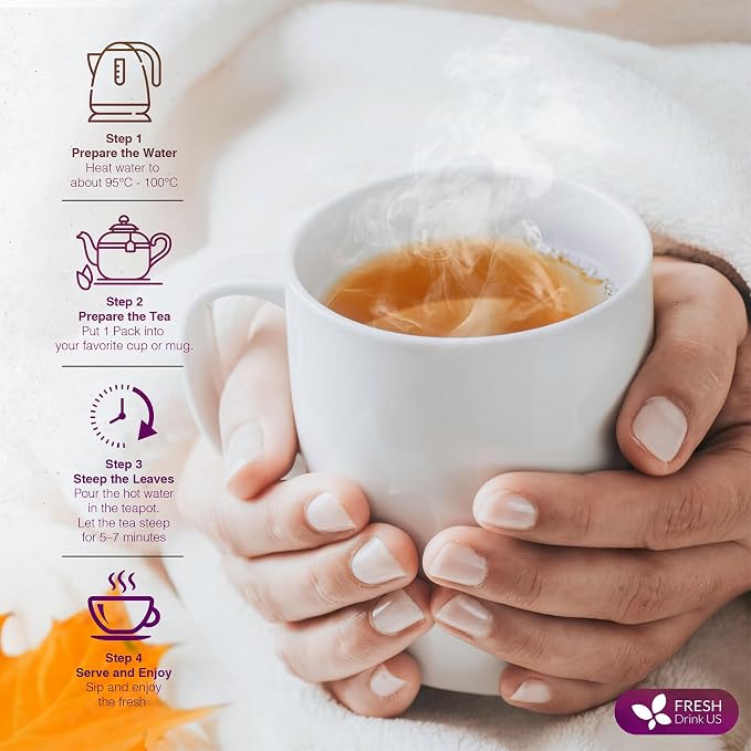 FreshDrinkUS, Vitality Balance Tea Bags | 30 Count | Herbal Blend with Gymnema, Milk Thistle Seed, Fenugreek, Dandelion Root, Ginger, Orange Peel & Other Herbs – 100% Natural, Caffeine-Free Herbal Tea