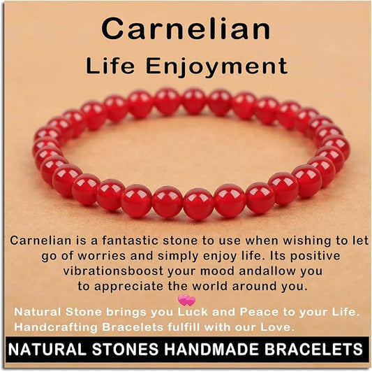 AD Beads Handmade Gemstone Stretch Elastic Bracelet Crystal Healing Reiki Nature's Beauty and Spiritual Essence Unisex