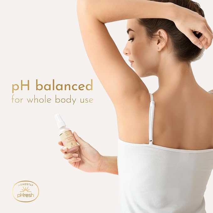 Honestly pHresh Pre & Probiotic Deodorant Spray for Women – Aluminum & Baking Soda Free Natural Deodorant Mist with 24-hour Odor Protection – Vegan, Made in USA - Cardamom Rose Scent, 2floz