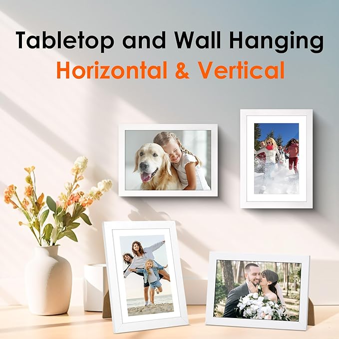 5x7 Picture Frame Set of 2, Photo Frame with HD Plexiglass, Display Pictures 4x6 with Mat or 5x7 Without Mat, White Picture Frames Collage for Tabletop or Wall Display