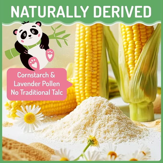 Baby Body Powder with Puff, Natural Cornstarch + Zinc Oxide Skin-Protecting Formula, Talc-Free, Soothing & Gentle Absorption, Newborn Essential, Family-Friendly, 140g/4.9oz (1Pack)