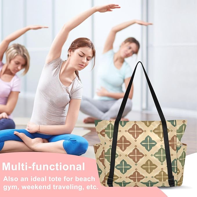 MCHIVER Yoga Bag for Women Men Large Yoga Mat Bag with Adjustable Strap Workout Bags Totes for Pilates Yoga Travel