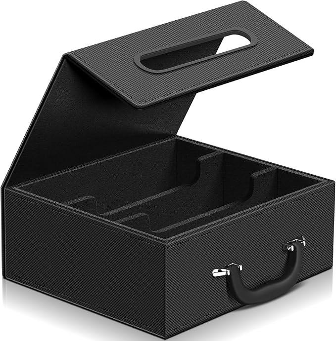 Homthy 110+ Magnetic Card Holder Card Deck Case, Leather Magnetic Closure Commander Card Portable Storage Box Card Holders Fit for Baseball Cards, Sports Cards, MTG, Game Card Standard Cards