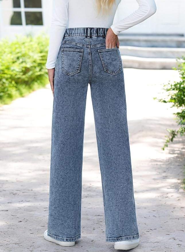 BLENCOT Maternity Jeans for Women High Waist Straight Leg Pregnancy Denim Pants with Pockets