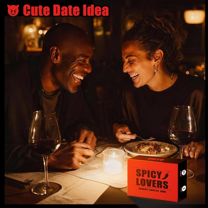 Couples Game for Date Night to Spice Things Up, Actually Fun Couple Drinking for Valentines Birthdays Couples Gift - Spicy Lovers