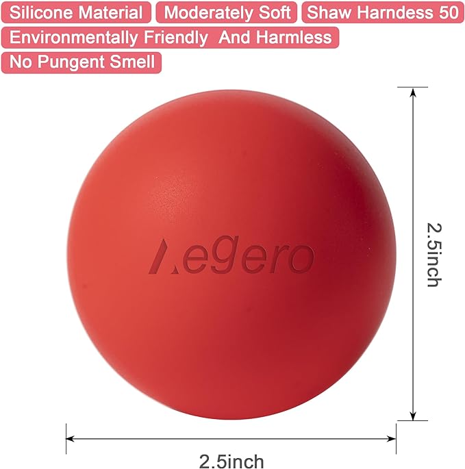 Massage Lacrosse Balls for Myofascial Release,Yoga Deep Tissue Massage,Trigger Point Therapy and Foot Plantar Fasciitis,Muscle Soreness Massager Ball (2Pack,Orange and Grey)
