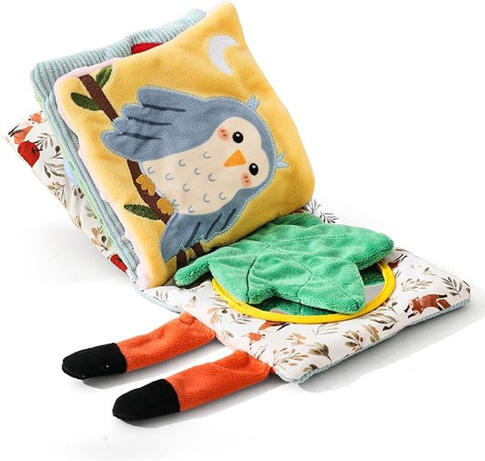 Soft Baby Book Sensory Books for Babies Newborn Infant Toys with Touch and Feel, Crinkle Pages, Mirror, Textures Early Learning Toy Gift for Tummy Time & Sensory Development
