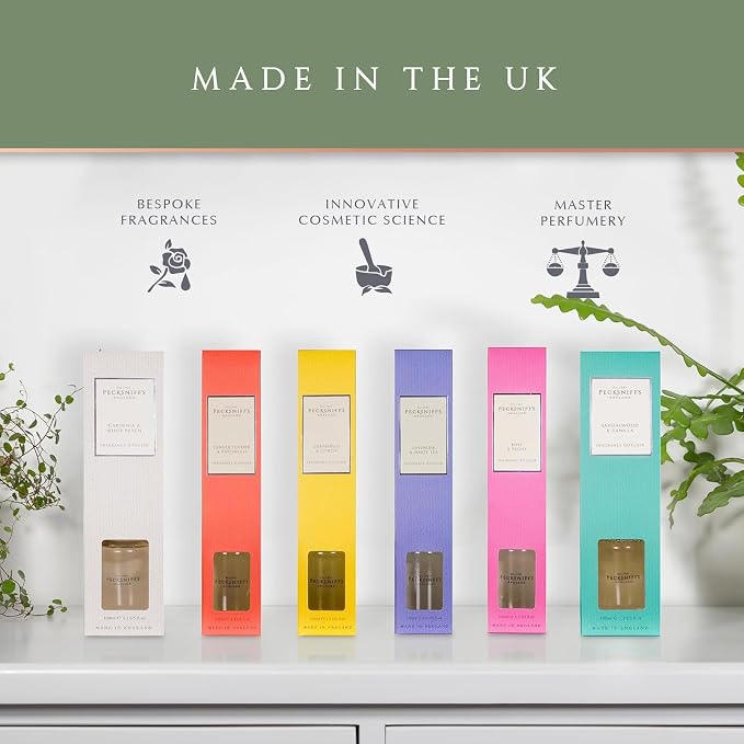 Pecksniff's Classic Diffuser Set, Luxurious Gingerflower & Patchouli Fragrance Diffuser Scent, 100 ml/ 3.3 fl oz