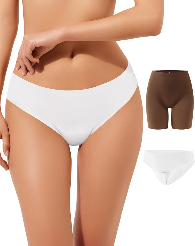 LEVAO Seamless Thongs for Women Invisible Toe Thong No Show Camel Proof Underwear Thong Panty Liners Workout G-Strings